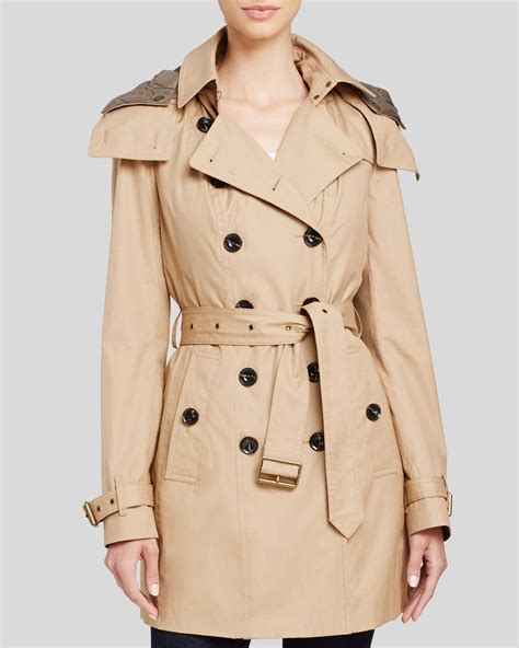 Burberry Burberry Britt Trench Coat In Beige Cotton on SALE